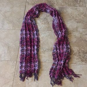 Purple fringe scarf